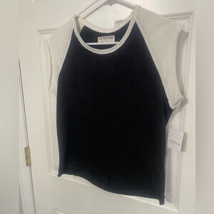 We The Free Black and Cream Muscle Tee